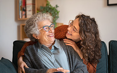 mother and daughter women care