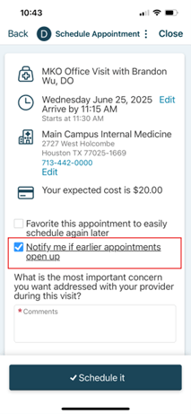 MyKelseyOnline Screenshot of a Scheduled Appointment MyKelseyOnline Screenshot of a Scheduled Appointment