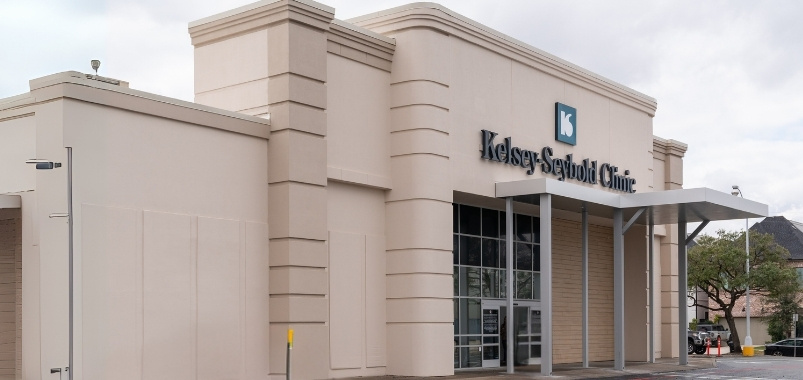 Exterior shot of Kelsey-Seybold's Upper Kirby Clinic. Exterior shot of Kelsey-Seybold's Upper Kirby Clinic.