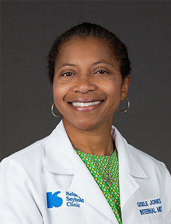 Portrait of Gisele Jones, MD, Hospitalist at Kelsey-Seybold Clinic.