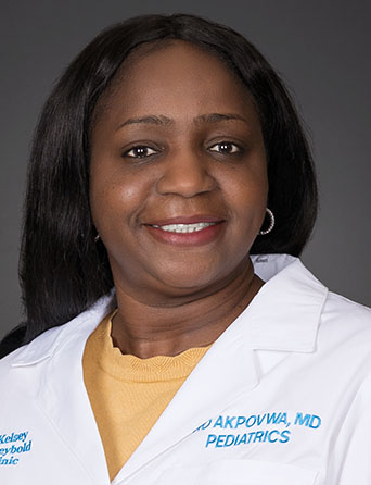 Portrait of Oghenevwiroro (Akpovwa) Gomina, MD, FAAP, Pediatrics specialist at Kelsey-Seybold Clinic.